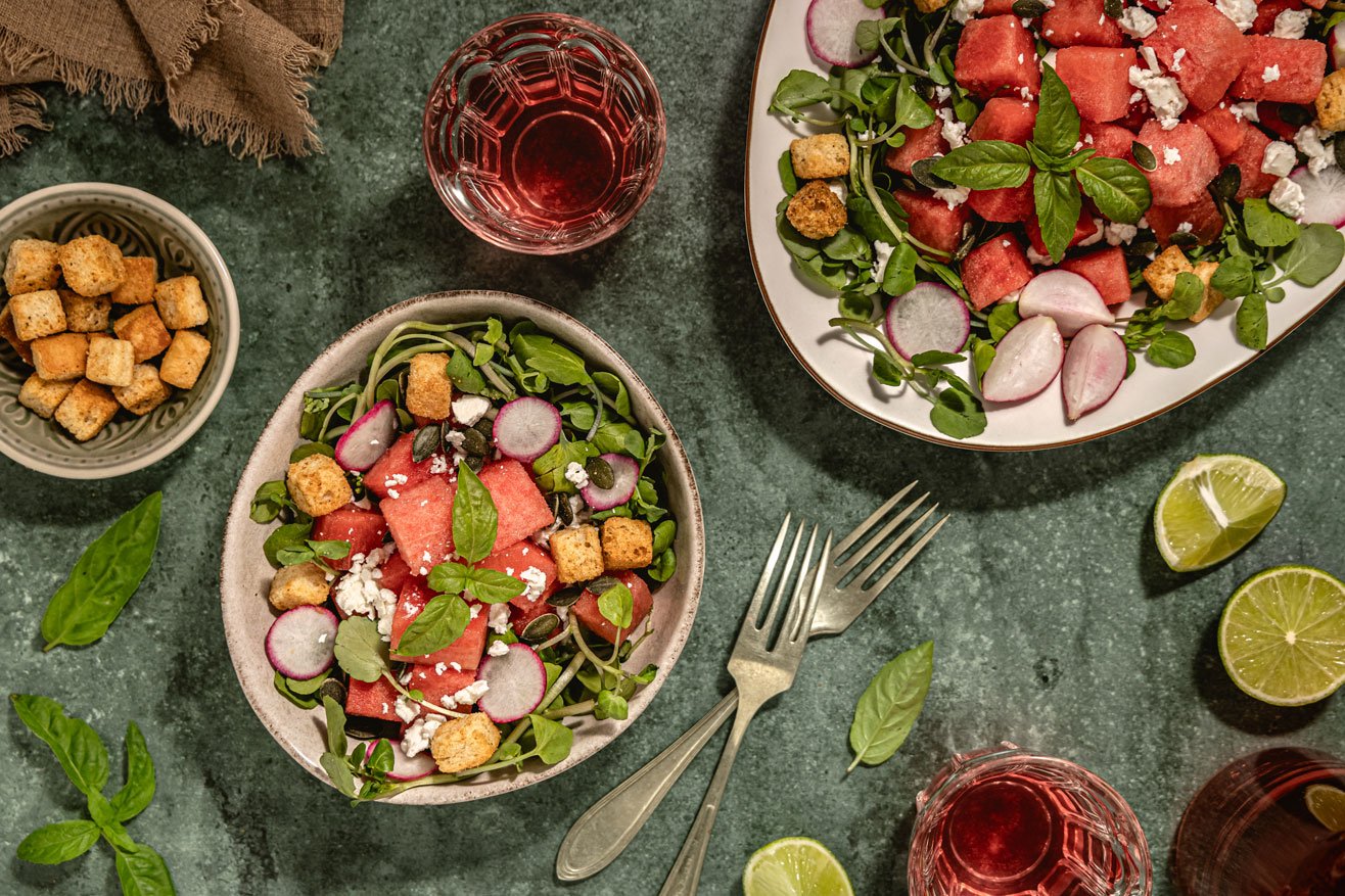 Receita de salada de melancia e queijo feta é sucesso no tiktok | Foto: Divulgação